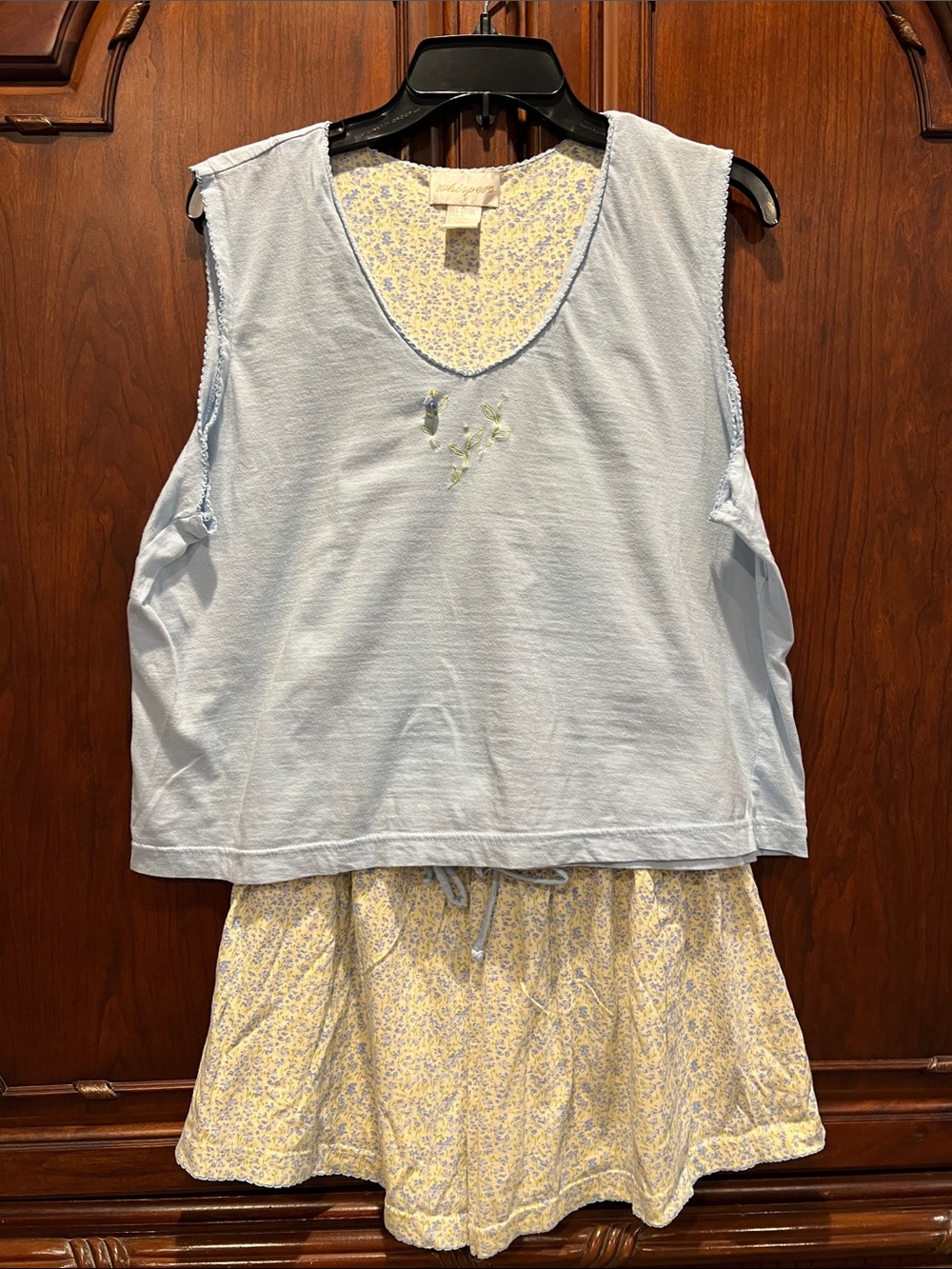 Light Blue & Yellow Floral Women's Sleep Set